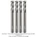 SOLID CARBIDE END MILL, 4-FLUTE, 1/4" DIA, 3/4" CL, 2-1/2" OAL, UNCOATED, SQUARE END - MADE IN USA, 4-PACK