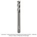 SOLID CARBIDE END MILL, 4-FLUTE, 1/4" DIA, 3/4" CL, 2-1/2" OAL, UNCOATED, SQUARE END - MADE IN USA