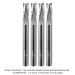 SOLID CARBIDE SLOW SPIRAL UP-CUT, 3-FL, 1/4" SH, 1/4" DIA, 1/2" CL, 2-1/2" OAL, 4-PACK