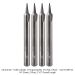 SOLID CARBIDE ENGRAVING BIT, 2-FL, 1/4" SH, 15 DEG, 1/16" FLAT, 2-1/2" OAL, 4-PACK