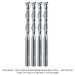 SOLID CARBIDE UP-CUT 2-FL, 1/4"SH, 1/4" DIA, 1-3/4" CL, 3-1/2" OAL, 4-PACK