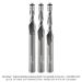 SOLID CARBIDE MICRO DOUBLE BEARING FLUSH TRIM, 1/4" SH, 2 FL, UP-CUT, 3/16"D, 3-PC SET