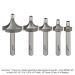 CARBIDE TIPPED MINI-ROUND OVER, 1/4" SH, 2 FL, 3/16" BEARING, 5-PC SET