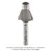 CARBIDE TIPPED CHAMFER BIT, 22.5 DEG, 2-FLUTE, 1/4" SH, 3/8" CUT HEIGHT, DOUBLE BEARING