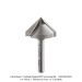 CARBIDE TIPPED V-GROOVE BIT, 90 DEG, 2-FLUTE, 1" DIA, 1/2" SH, 1/2" CUT DEPTH, 2-1/4" OAL