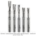 CARBIDE HEAD MICRO BEARING PATTERN BIT, SPIRAL UP-CUT, 2-FLUTE, 1/4" SH, 5-PC SET