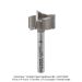 CARBIDE TIPPED SPOILBOARD BIT, 3-FL, 1/4" SH, 1" DIA, 1/2" CL, 2" OAL.