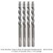 SOLID CARBIDE, 3 FL DOWNCUT FLUSH TRIM 1/4"SH, 1/4" DIA, 1-1/4" CL, 3-1/2" OAL, 4-PACK