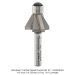 CARBIDE TIPPED CHAMFER BIT, 30 DEG, 3-FL, 1/4" SH, 7/16" CUT HEIGHT, DOUBLE BEARING