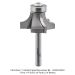 CARBIDE TIPPED ROUNDOVER, 3-FL, 1/4" SH, 3/8" RADIUS, 5/8" BEARING