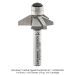 CARBIDE TIPPED CHAMFER BIT, 60 DEG, 3-FL, 1/4" SH, 3/16" CUT HEIGHT, DOUBLE BEARING