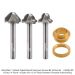 CARBIDE TIPPED JUICE GROOVE BIT SET, 3-FLUTE, 1/4" SH, 3-PC SET, INCLUDES GUIDE BUSHING