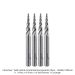 SOLID CARBIDE CONICAL BALL NOSE, 1/4" SH, 4-FL, 11 DEG, 1/16" BALL DIA., 1" CL, 2-1/2" OAL, 4-PACK