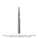 SOLID CARBIDE CONICAL BALL NOSE, 4-FL, 1/4" SH, 11 DEG, 1/16" BALL DIA., 1" CL, 2-1/2" OAL