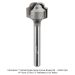CARBIDE TIPPED JUICE GROOVE BIT, 2-FL, 1/4" SH, 1/2" FLAT BOTTOM, 5/32" RADIUS