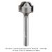 CARBIDE TIPPED JUICE GROOVE BIT, 2-FL, 1/4" SH, 1/2" FLAT BOTTOM, 3/16" RADIUS