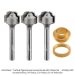 CARBIDE TIPPED JUICE GROOVE BIT SET, 1/2" FLAT BOTTOM, 2-FLUTE, 1/4" SH, 3-PC SET, INCLUDES GUIDE BUSHING