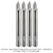 SOLID CARBIDE ENGRAVING BIT, 1-FL, 1/4" SH, 60 DEG, 1/32" FLAT TIP, 2-1/2" OAL, 4-PACK