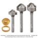 CARBIDE TIPPED JUICE GROOVE BIT SET, 2-FLUTE, 1/4" SH, 3-PC SET, INCLUDES GUIDE BUSHING