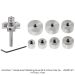 CARBIDE INSERT RABBET BIT, 3-FL, 1/4" SH, WITH 7-PC COLLAR SET