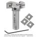CARBIDE INSERT SPOIL BOARD BIT, 3-FL, 1/2" SH, 1-1/2" DIA SET(Includes 0.47 square insert 3 pack)
