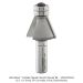 CARBIDE TIPPED CHAMFER BIT, 22.5 DEG, 2-FL, 1/2"SH, 3/4" CUT HEIGHT, DBL BEARING