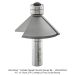 CARBIDE TIPPED CHAMFER BIT, 45 DEG, 2-FL, 1/2"SH, 3/4" CUT HEIGHT, DBL BEARING