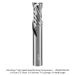 HIGH SPEED STEEL MORTISING COMPRESSION , 2+2-FL, 1/2" SH, 1/2" DIA, 1" CL, 3" OAL