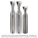 SOLID CARBIDE SPIRAL DOVETAIL 2-FL UP-CUT ROUTER BIT 1/2" SH, 1/2" DIA, 3-PC SET