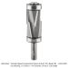 CARBIDE TIPPED JUMBO COMPRESSION, 3+3-FLUTE, DUAL BEARING, 1/2" SH, 1-1/4" DIA, 2" CL, 4.777"OAL