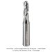 SOLID CARBIDE BALL NOSE, 3-FLUTE, 1/2" SH, 3/8" DIA, 1/2" CL, 3" OAL