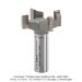 CARBIDE TIPPED SPOILBOARD BIT, 4-FL, 1/2" SH, 1-1/2" DIA, 1/2" CL, 2" OAL.