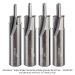 SOLID CARBIDE COUNTER BORE SLOTTING BITS, 2-FL, #6, #8, #10, #12, 1/2" SH, 4-PC SET