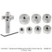 CARBIDE INSERT RABBET BIT, 3-FL, 1/2" SH, WITH 7-PC COLLAR SET
