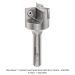 CARBIDE INSERT SPOIL BOARD BIT 1" DIA, 3-FL, 8mm SH