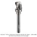CARBIDE HEAD DEEP REACH BOWL BIT, 8mm SH, 16mm DIA, 3 FL, UP CUT, 16mm CL, 4mm RAD, 73mm OAL