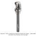 CARBIDE HEAD DEEP REACH BOWL BIT, 3 FL, 8mm SH, 16mm DIA, UP CUT, 16mm CL, 5mm RAD, 73mm OAL
