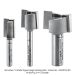 CARBIDE TIPPED HINGE MORTISING BIT SET, 2-FL, 3/4" CL, 3-PC SET