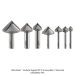 CARBIDE TIPPED V-GROOVE BIT SET, 90 DEG 2-FLUTE, 7-PC SET