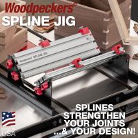 Spline Jig with samples of finished joints.