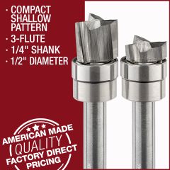compact shallow pattern router bit