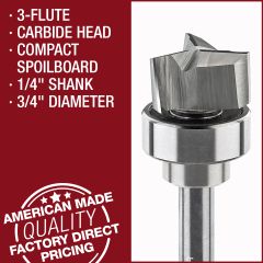 3 flute carbide head compact spoilboard bit category