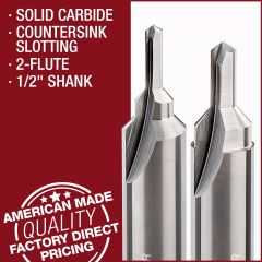 countersink slotting 2 flute router bits