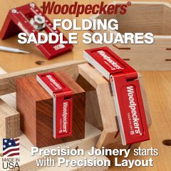 Saddle Squares shown with finished projects and Universal Cross Dowel Jig.