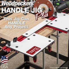With the handle cut finished, the Handle Jig Plus template opened up to the custom dimensions of the handle.