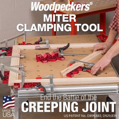 Miter Clamping Tools being installed on frame sections with 2 corners complete.