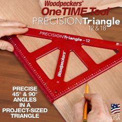 Marking a board square with an 18" Precision Triangle.