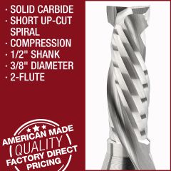 short up-cut spiral compression router bit