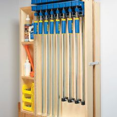 Woodsmith Wall-Mounted Clamp Rack Standard Plan & Premium Shop Drawings 