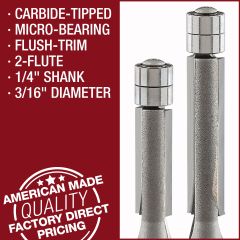 Ultra-Shear 3/16" Carbide-Tipped Micro-Bearing Flush Trim Bit
